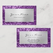 Glitter Makeup Stylist Mode Blogger Violet Visitekaartje (Voorkant / Achterkant)