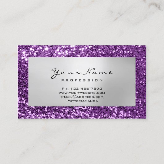 Glitter Makeup Stylist Mode Blogger Violet Visitekaartje (Achterkant)