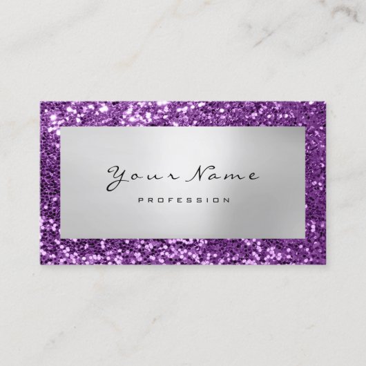 Glitter Makeup Stylist Mode Blogger Violet Visitekaartje (Voorkant)