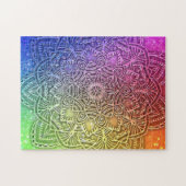 Glitter Mandala Hologram Bright Regenboog Legpuzzel (Horizontaal)
