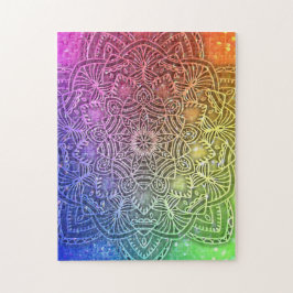 Glitter Mandala Hologram Bright Regenboog Legpuzzel