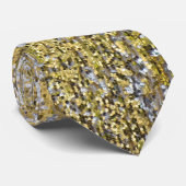 Glitter Mannen Stropdas Gold en Silver Grunge (Opgerold)