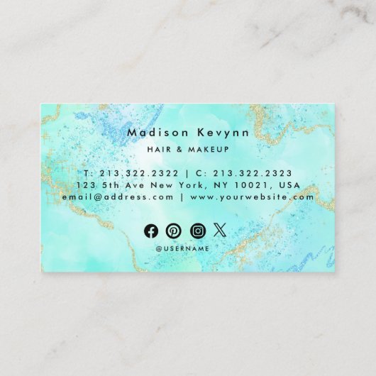  Glitter Marble Agate  Visitekaartje (Achterkant)