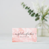 Glitter marble feminine oranje Classy Visitekaartje (Staand voorkant)
