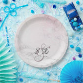 Glitter Marble-monogram Papieren Bordje (Feest)