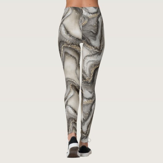 Glitter Marble Pattern – Sparkling Luxury Stone  Leggings (Achterkant)