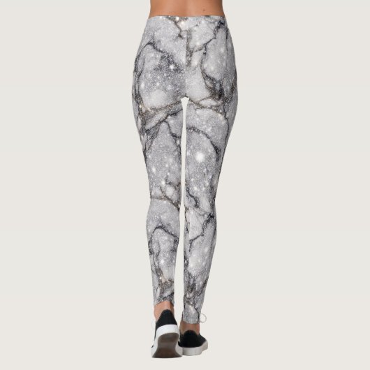 Glitter Marble Pattern – Sparkling Luxury Stone  Leggings (Achterkant)