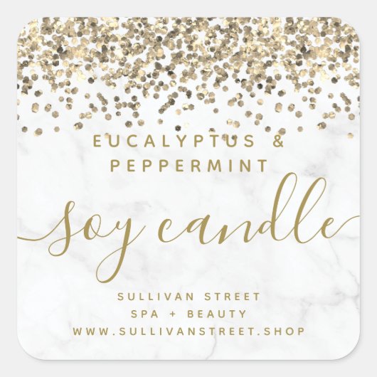 Glitter Marble Soy Candle Label (Voorkant)