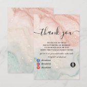 Glitter Marble Splash Liquid Bedankkaart (Voorkant / Achterkant)