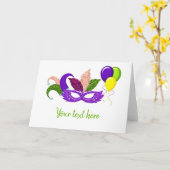 glitter mardi gras carnaval Masquerade maskeraar Kaart (Gele Bloem)