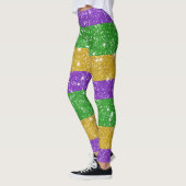 Glitter Mardi Gras Colorful Stripe Carnaval Leggings (Links)