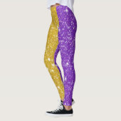Glitter Mardi Gras Colorful Stripe Carnaval Leggings (Links)