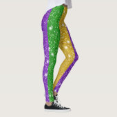 Glitter Mardi Gras Colorful Stripe Carnaval Leggings (Rechts)