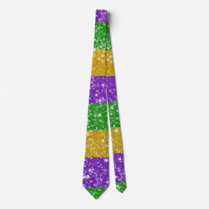 Glitter Mardi Gras Colorful Stripe Cute Carnaval Stropdas