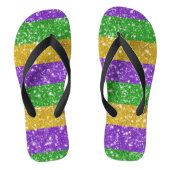 Glitter Mardi Gras Colorful Stripe Cute Carnival F Teenslippers (Voetbed)