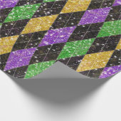 Glitter Mardi Gras Harlequin Argyle Cadeaupapier (Hoek)