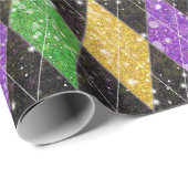 Glitter Mardi Gras Harlequin Argyle Cadeaupapier (Rol Hoek)
