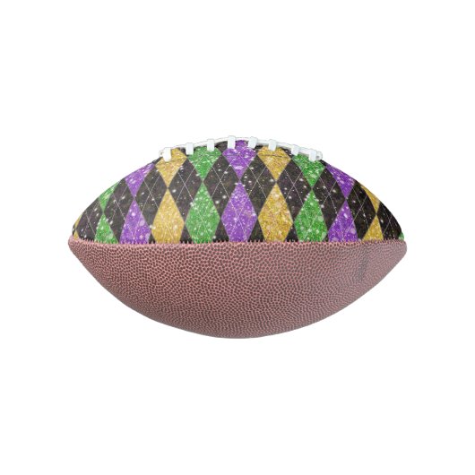 Glitter Mardi Gras Harlequin Argyle Diamond American Football (Gedraaid 90)