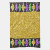 Glitter Mardi Gras Harlequin Argyle Theedoek (Verticaal)