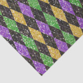 Glitter Mardi Gras Harlequin Argyle Tissuepapier (Detail)