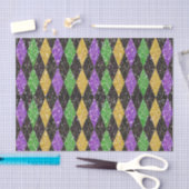 Glitter Mardi Gras Harlequin Argyle Tissuepapier (Craft)