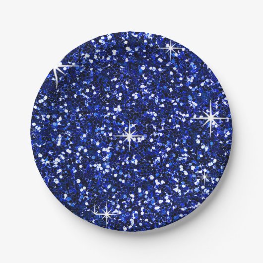 GLITTER | marineblauw Papieren Bordje (Voorkant)