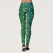 Glitter marmer green confetti gradiënt abstract mo leggings (Achterkant)