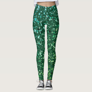 Glitter marmer green confetti gradiënt abstract mo leggings