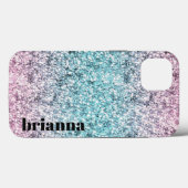 Glitter Marmer Hoesje-Mate iPhone Hoes (Achterkant (horizontaal))