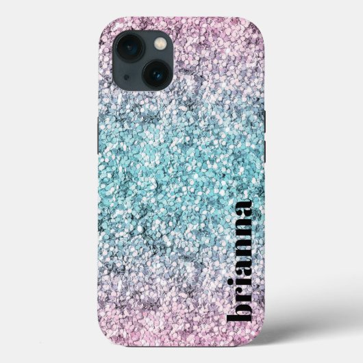 Glitter Marmer Hoesje-Mate iPhone Hoes (Achterkant)