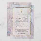 glitter marmeren achtergrond eerste communie uitno kaart (Voorkant / Achterkant)