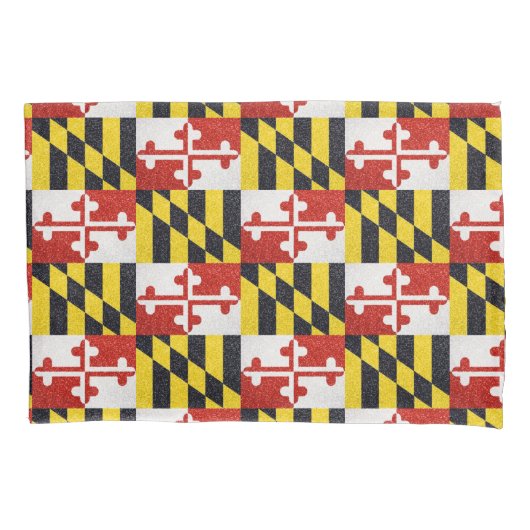 Glitter Maryland vlag standaard kussen hoesje set Kussensloop (Voorkant-Links)