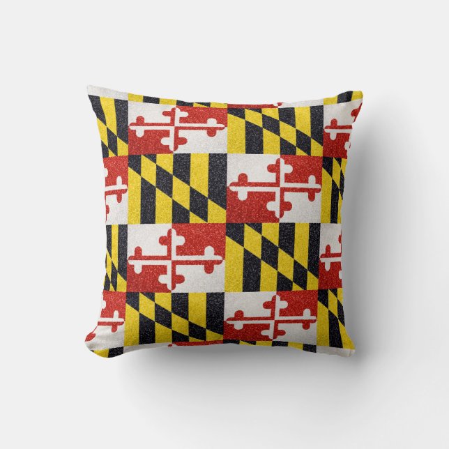 Glitter Maryland vlag vierkant kussen (Voorkant)