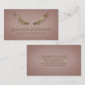Glitter Mascara Lash Extension Gouden Roze Kaart Visitekaartje (Voorkant / Achterkant)