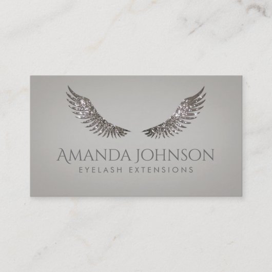 Glitter Mascara Wimper Extensions Luxe Kaart Visitekaartje (Voorkant)