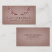 Glitter Mascara Wimper Extensions Roos Grijs Kaart Visitekaartje (Voorkant / Achterkant)