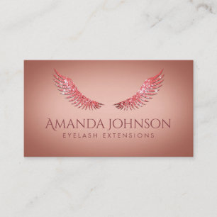 Glitter Mascara Wimper Extensions Roze Rose Kaart Visitekaartje