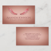 Glitter Mascara Wimper Extensions Roze Rose Kaart Visitekaartje (Voorkant / Achterkant)