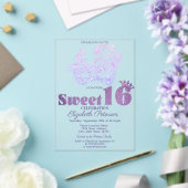 Glitter Mask Violet  Sweet 16 Acryl Uitnodigingen (Insitu (Huwelijk))