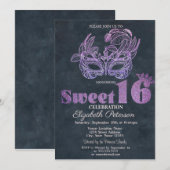 Glitter Masque Violet Sweet 16 Kaart (Voorkant / Achterkant)
