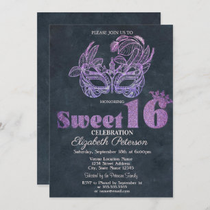 Glitter Masque Violet Sweet 16 Kaart