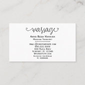 *~* Glitter Massage Therapist Therapie Hearts Visitekaartje (Achterkant)