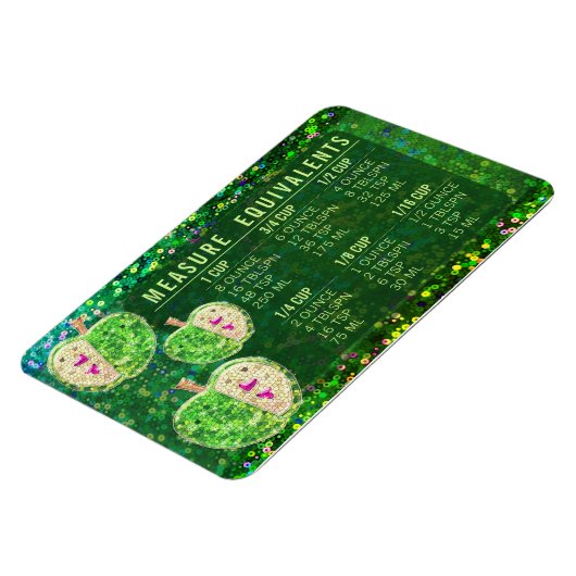 Glitter Measuring Conversion Kitchen Measure Guide Magneet (Linkerzijde)