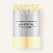 Glitter - medewerker op maat - Gele Gold-naam Badge (Achterkant)