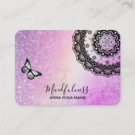*~* Glitter Meditation Butterfly Reiki Mandala Visitekaartje