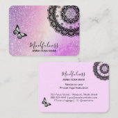 *~* Glitter Meditation Butterfly Reiki Mandala Visitekaartje (Voorkant / Achterkant)