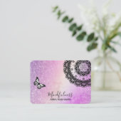 *~* Glitter Meditation Butterfly Reiki Mandala Visitekaartje (Staand voorkant)