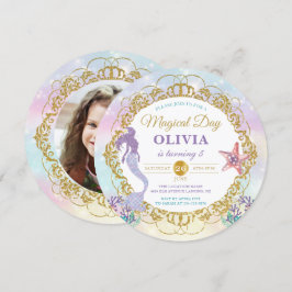 Glitter Meermin Onder De Zee Verjaardagsfoto Kaart