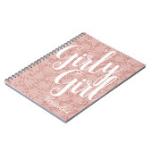Glitter Meisje Meisje Polka Dot Naam Blush Roze Notitieboek (Linkerzijde)