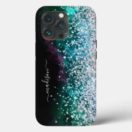 Glitter Meisje Modern Glans Zoete 16 Zwart Zilver Case-Mate iPhone Case